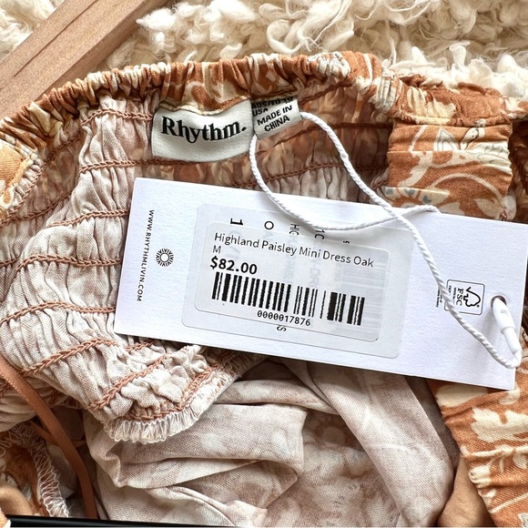 Rhythm Highland Paisley mini dress in Oak - Picture 8 of 10